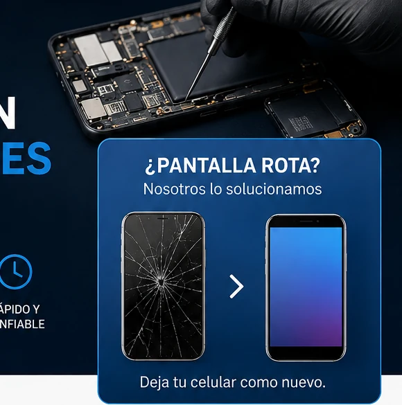 Técnico reparando un celular